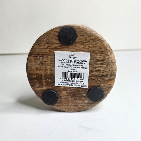 Holiday Time Wood Decorative Nutcracker Natural Brown 16 in Christmas Decor NEW - Picture 7 of 7